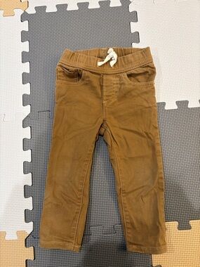 GAP Kids Tan Knit Twill Pants with White Drawstring